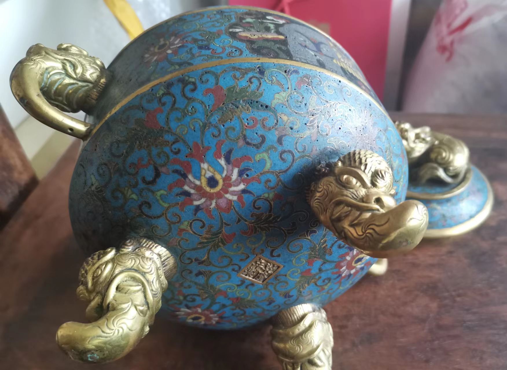 明代景泰蓝鼎,明代掐丝珐琅景泰蓝